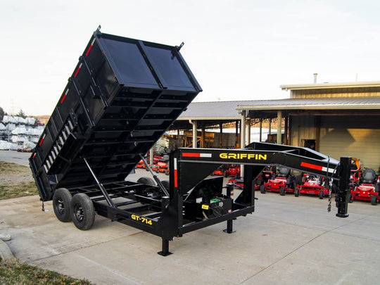 7x14 Gooseneck Hydraulic Dump Trailer with 4ft Side (2) 7K Axles