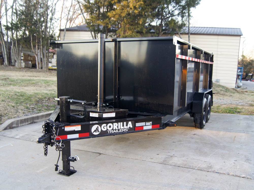 7x16 Gorilla Telescopic IBeam Dump Trailer 4ft Sides (2) 7K Axles