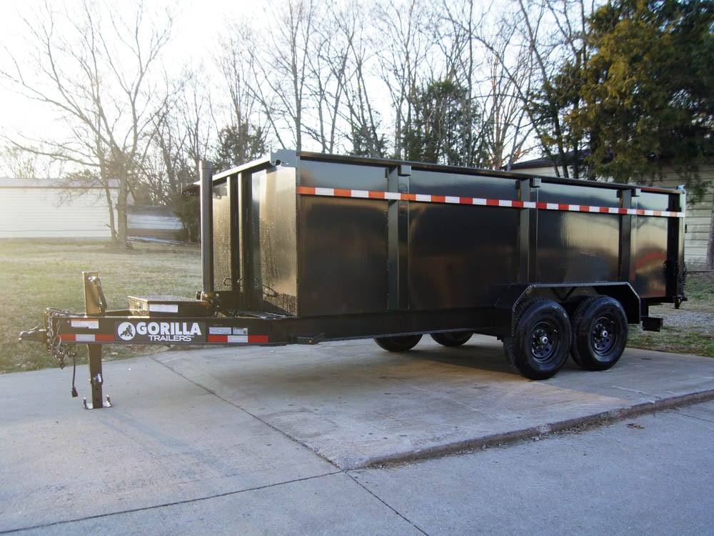 7x16 Gorilla Telescopic IBeam Dump Trailer 4ft Sides (2) 7K Axles