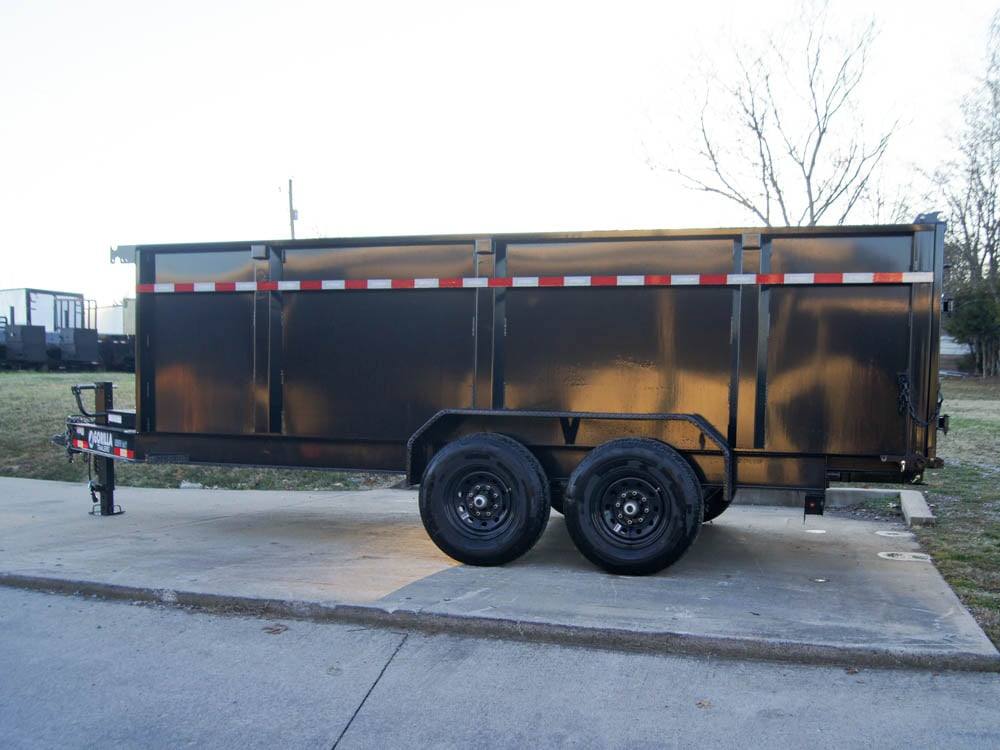 7x16 Gorilla Telescopic IBeam Dump Trailer 4ft Sides (2) 7K Axles