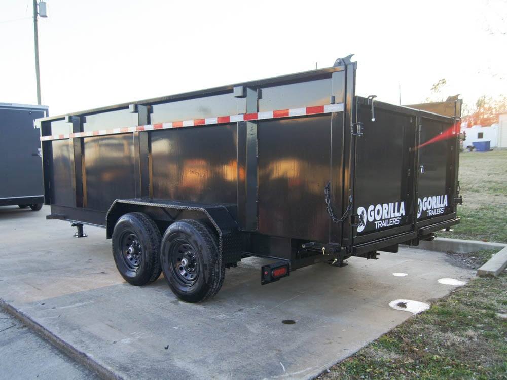 7x16 Gorilla Telescopic IBeam Dump Trailer 4ft Sides (2) 7K Axles