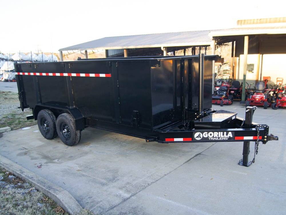 7x16 Gorilla Telescopic IBeam Dump Trailer 4ft Sides (2) 7K Axles