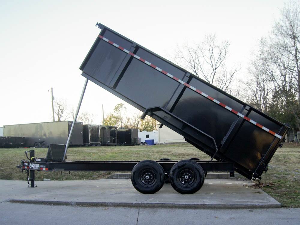 7x16 Gorilla Telescopic IBeam Dump Trailer 4ft Sides (2) 7K Axles
