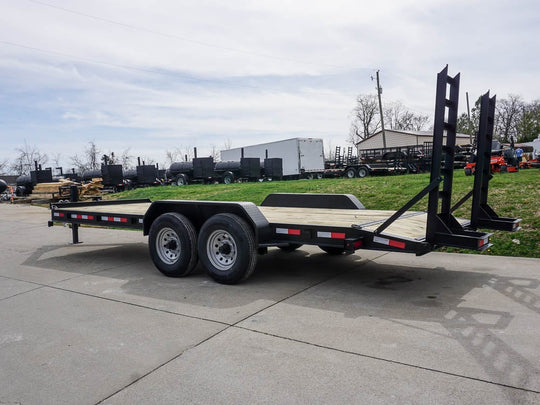 7x20 Equipment Trailer 8" I-Beam (2) 7K Axles Standup Ramps