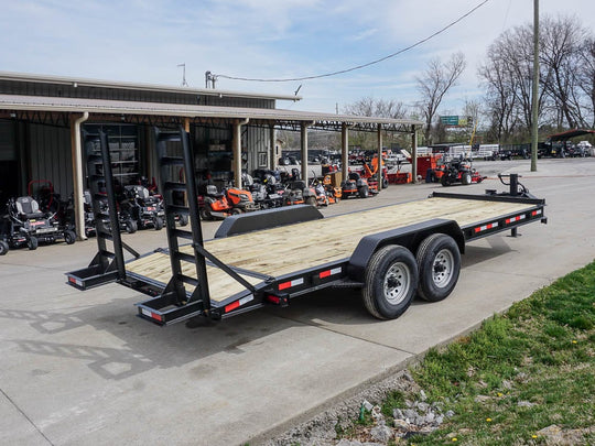 7x20 Equipment Trailer 8" I-Beam (2) 7K Axles Standup Ramps