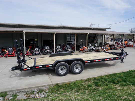 7x20 Equipment Trailer 8" I-Beam (2) 7K Axles Standup Ramps