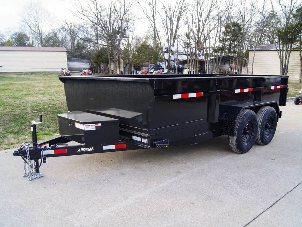 7x14 Gorilla Economy Hydraulic Dump Trailer 2ft Sides (2) 7K Axles