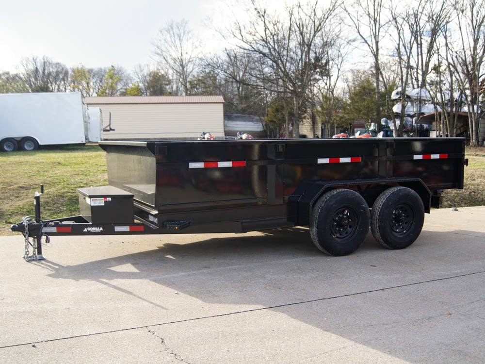 7x14 Gorilla Economy Hydraulic Dump Trailer 2ft Sides (2) 7K Axles