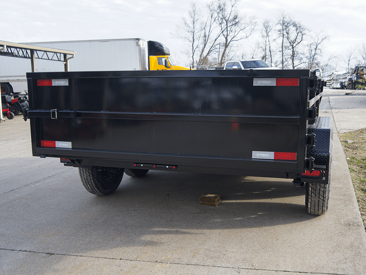 7x14 Gorilla Economy Hydraulic Dump Trailer 2ft Sides (2) 7K Axles