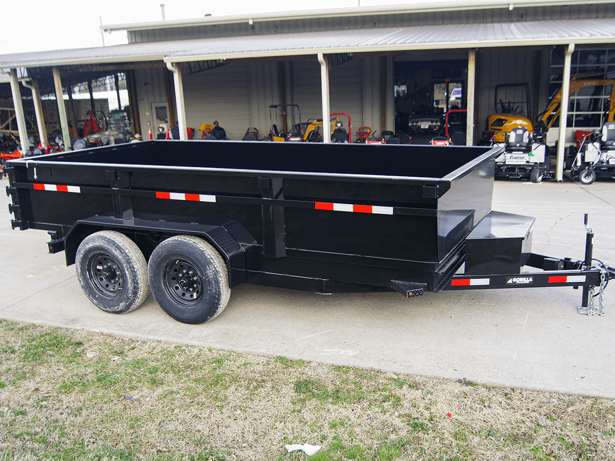 7x14 Gorilla Economy Hydraulic Dump Trailer 2ft Sides (2) 7K Axles