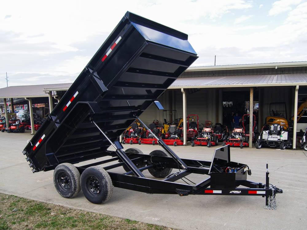 7x14 Gorilla Economy Hydraulic Dump Trailer 2ft Sides (2) 7K Axles