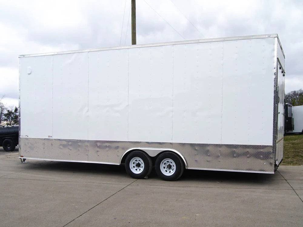 8.5x24 White V - Nose Enclosed Trailer 9ft Interior (2) 5,200lb Axles - SLE Equipment - 3