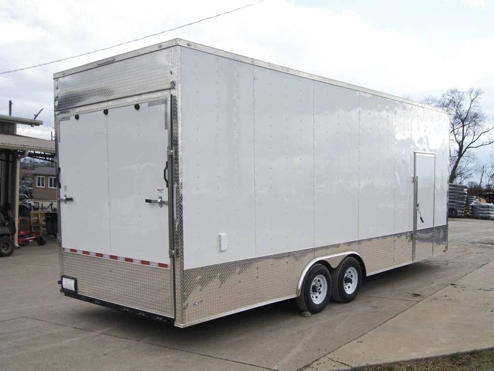 8.5x24 White V - Nose Enclosed Trailer 9ft Interior (2) 5,200lb Axles - SLE Equipment - 4