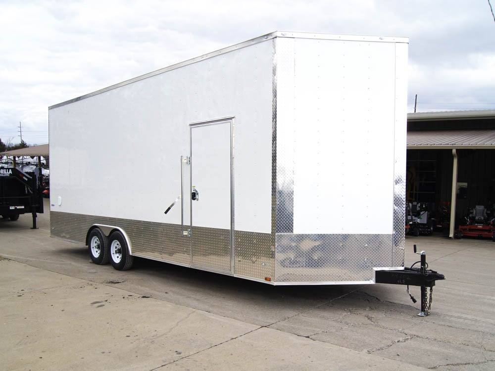 8.5x24 White V-Nose Enclosed Trailer 9ft Interior (2) 5,200lb Axles