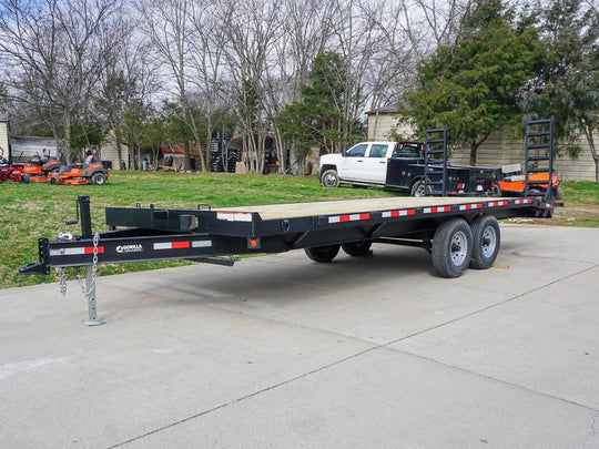 8.5x22 I-Beam Deckover Trailer (2) 7K Axle Stand-Up Ramps