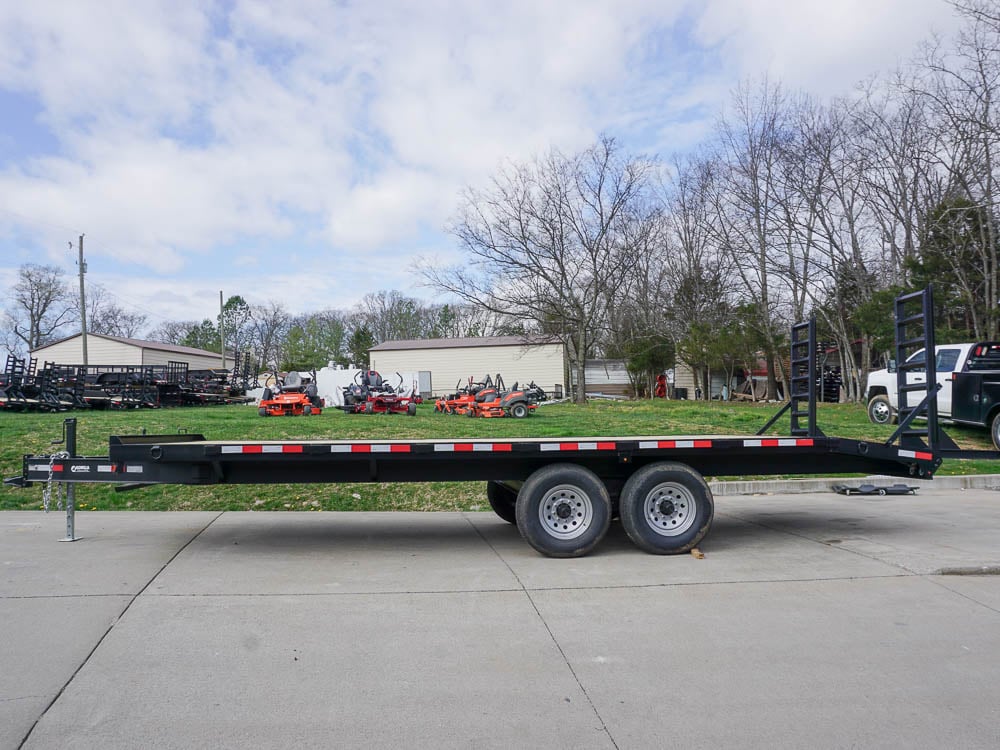 8.5x22 I-Beam Deckover Trailer (2) 7K Axle Stand-Up Ramps