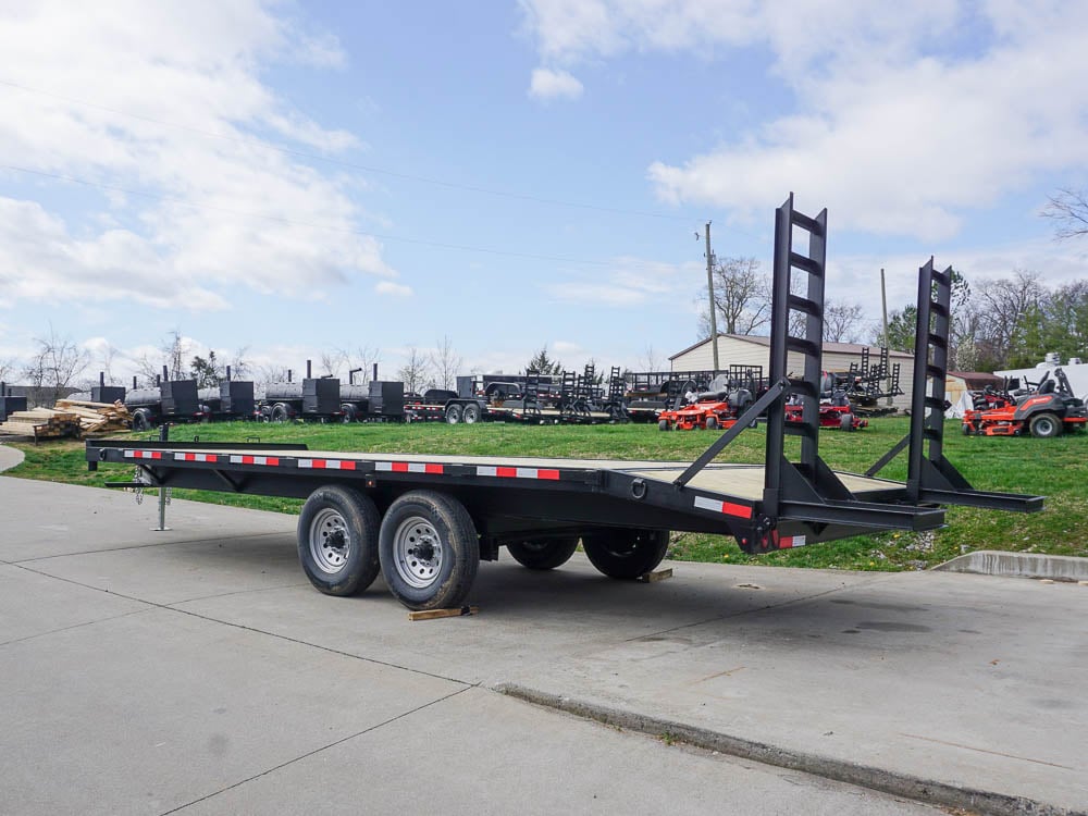 8.5x22 I-Beam Deckover Trailer (2) 7K Axle Stand-Up Ramps