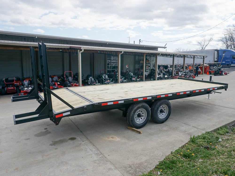 8.5x22 I-Beam Deckover Trailer (2) 7K Axle Stand-Up Ramps