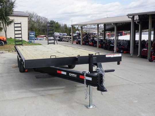 8.5x22 I-Beam Deckover Trailer (2) 7K Axle Stand-Up Ramps