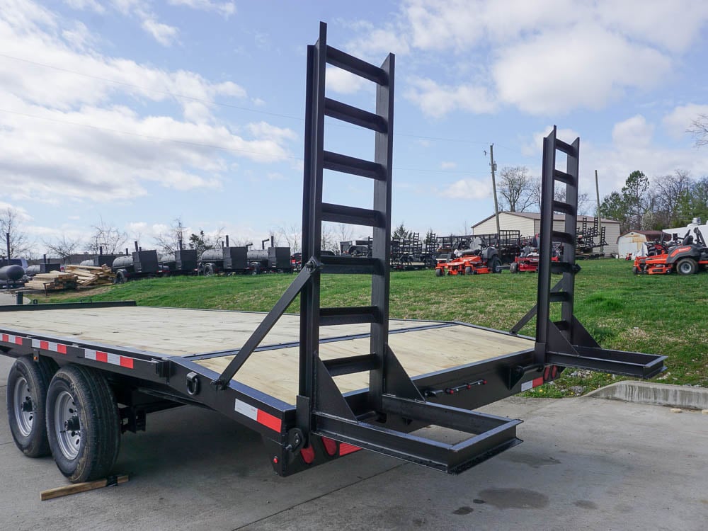 8.5x22 I-Beam Deckover Trailer (2) 7K Axle Stand-Up Ramps