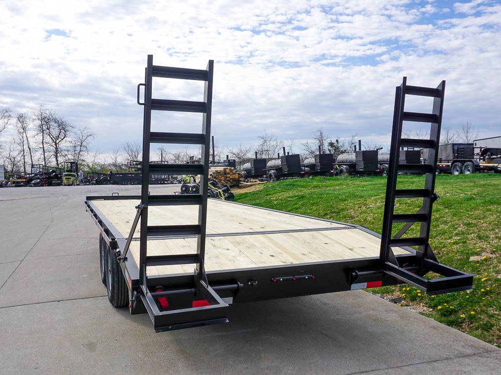 8.5x20 I-Beam Deckover Trailer (2) 7K Axles Stand-Up Ramps