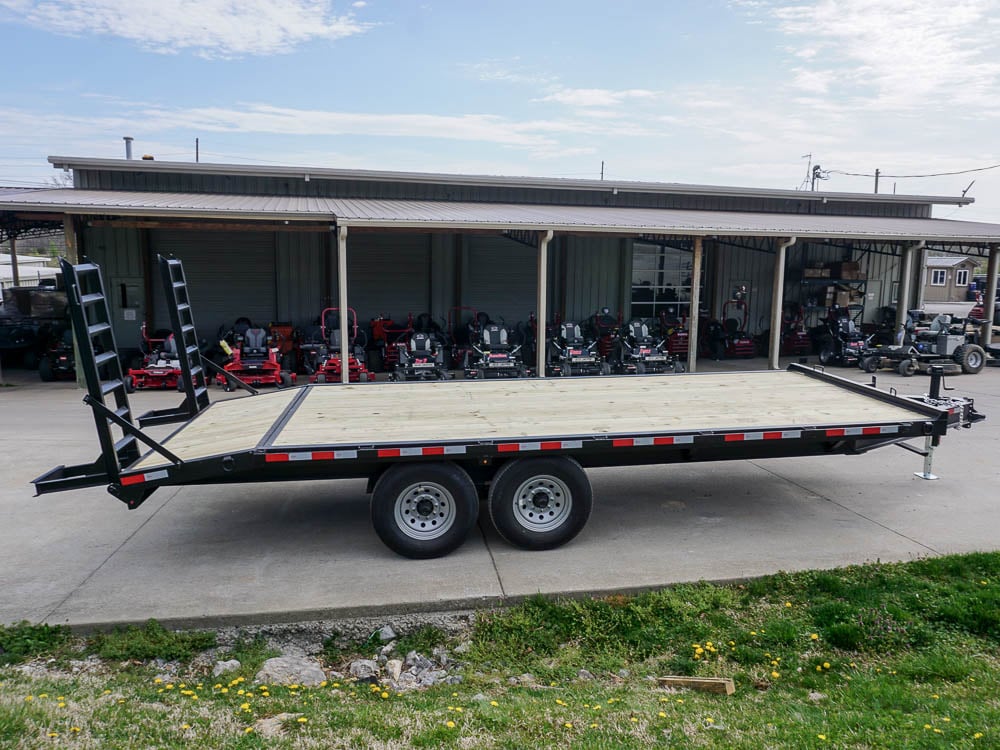 8.5x20 I-Beam Deckover Trailer (2) 7K Axles Stand-Up Ramps