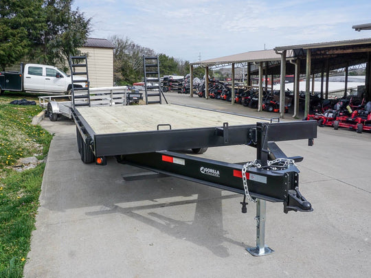 8.5x20 I-Beam Deckover Trailer (2) 7K Axles Stand-Up Ramps