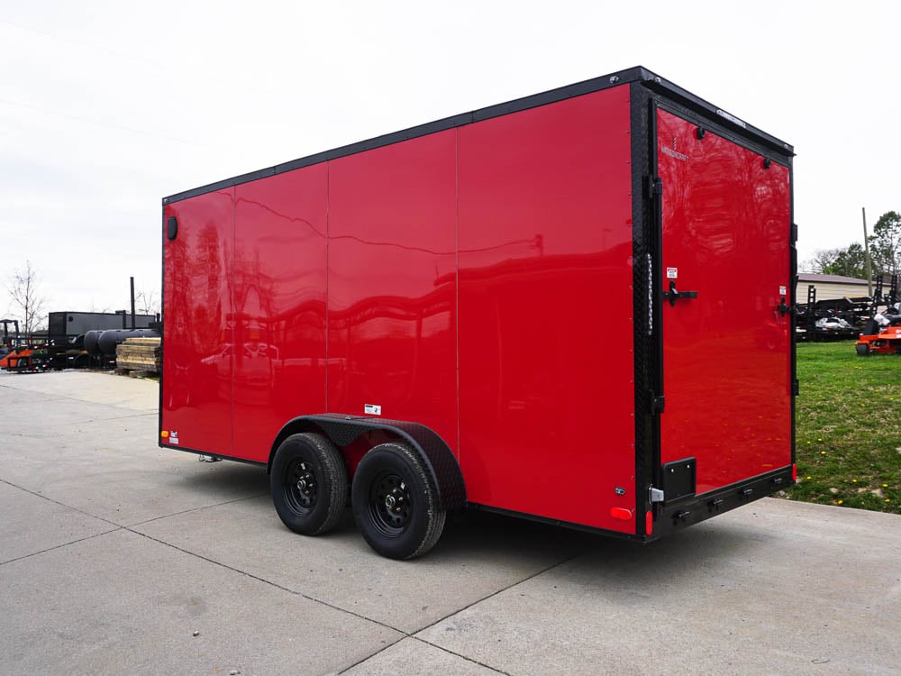 Enclosed Trailer 7x16 Red V-Nose with Blackout Package