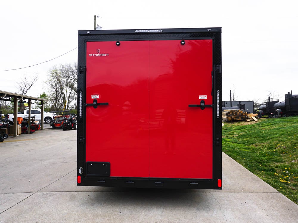 Enclosed Trailer 7x16 Red V-Nose with Blackout Package