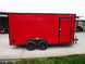 7x16 Enclosed Trailer Red V - Nose Blackout Pkg Tandem Axle Storage - SLE Equipment - 4