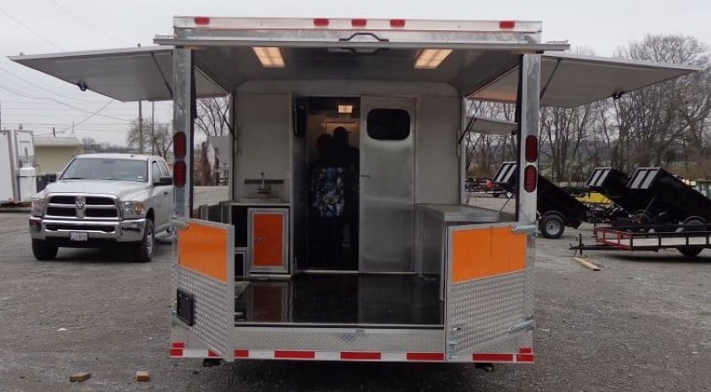 8.5' x 30' Concession Food Trailer Black and Orange Catering