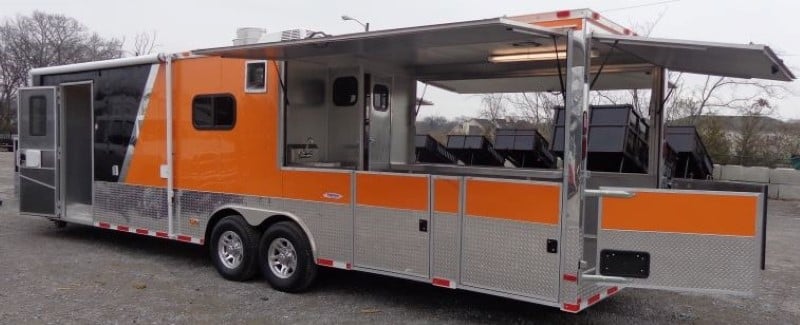 8.5' x 30' Concession Food Trailer Black and Orange Catering