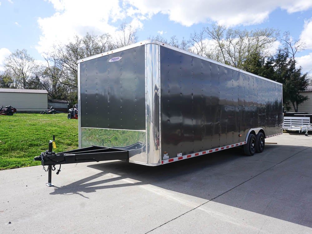 8.5x28 Custom Charcoal Flat Nose Enclosed Trailer (2) 5200 Axles