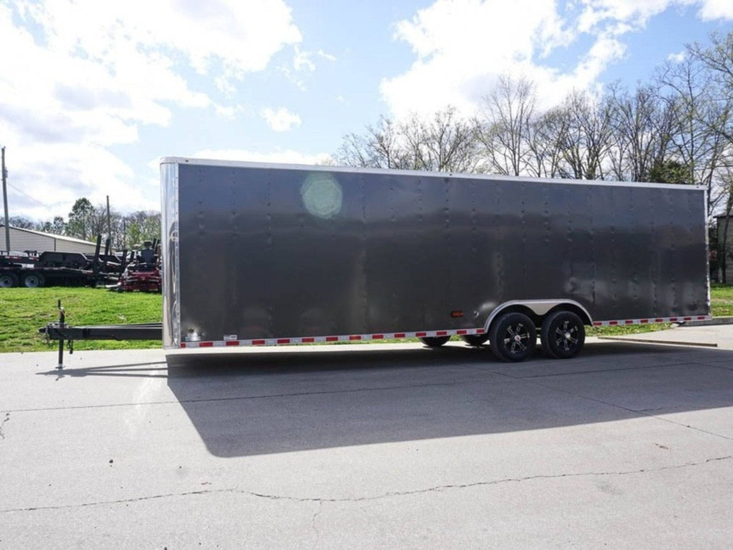 8.5x28 Custom Charcoal Flat Nose Enclosed Trailer (2) 5200 Axles