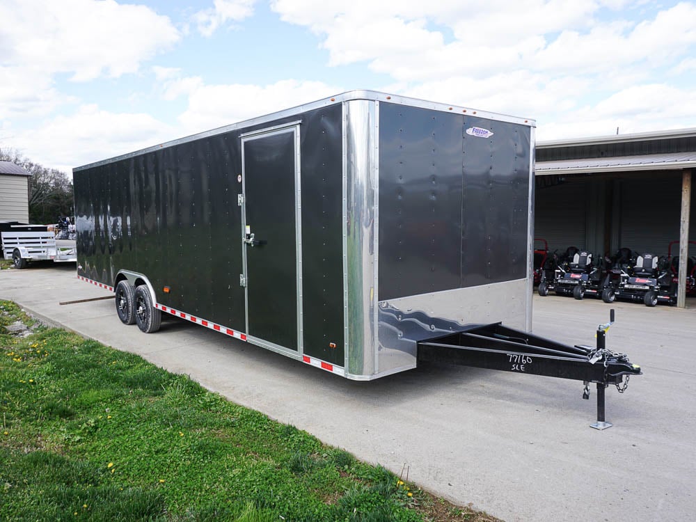 8.5x28 Custom Charcoal Flat Nose Enclosed Trailer (2) 5200 Axles