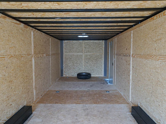 8.5x28 Custom Charcoal Flat Nose Enclosed Trailer (2) 5200 Axles