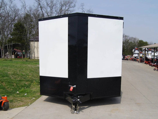 8.5x20 White V - Nose Enclosed Trailer with Blackout (2) 3,500lb Axles - SLE Equipment - 2