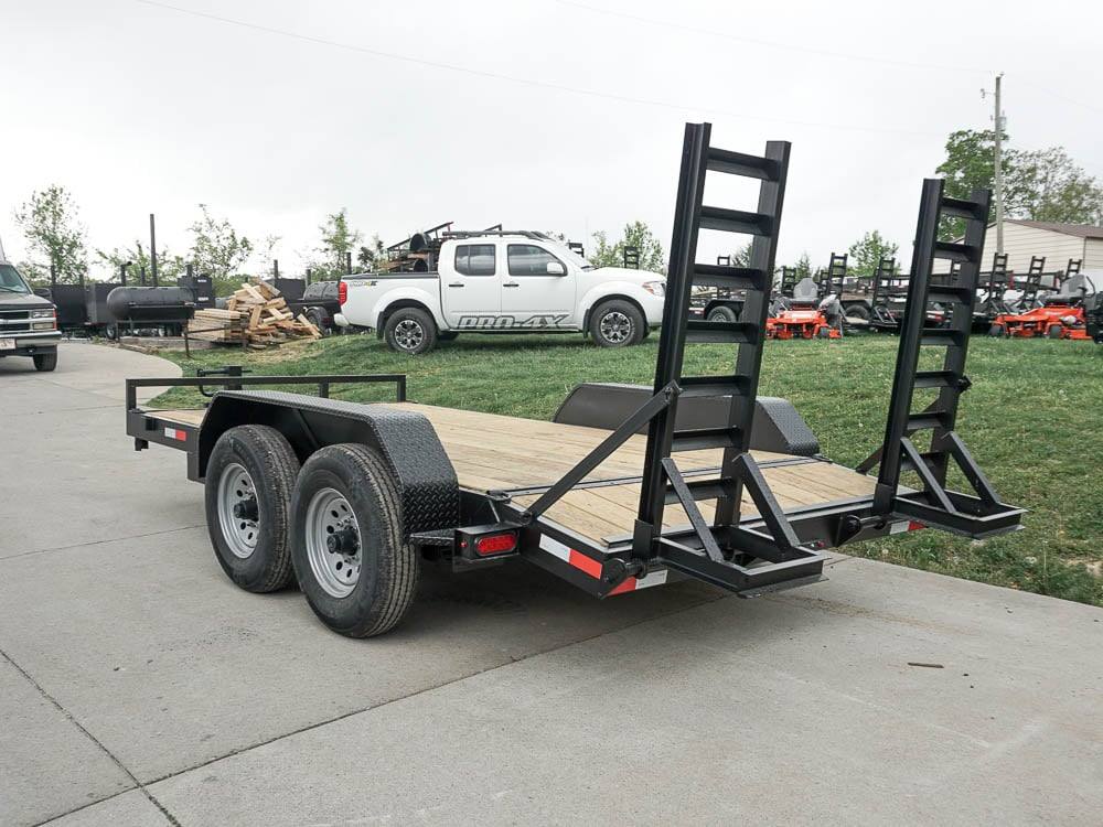 7'x14' Equipment Trailer (2) 7K Axles with 5' Stand-Up Ramps