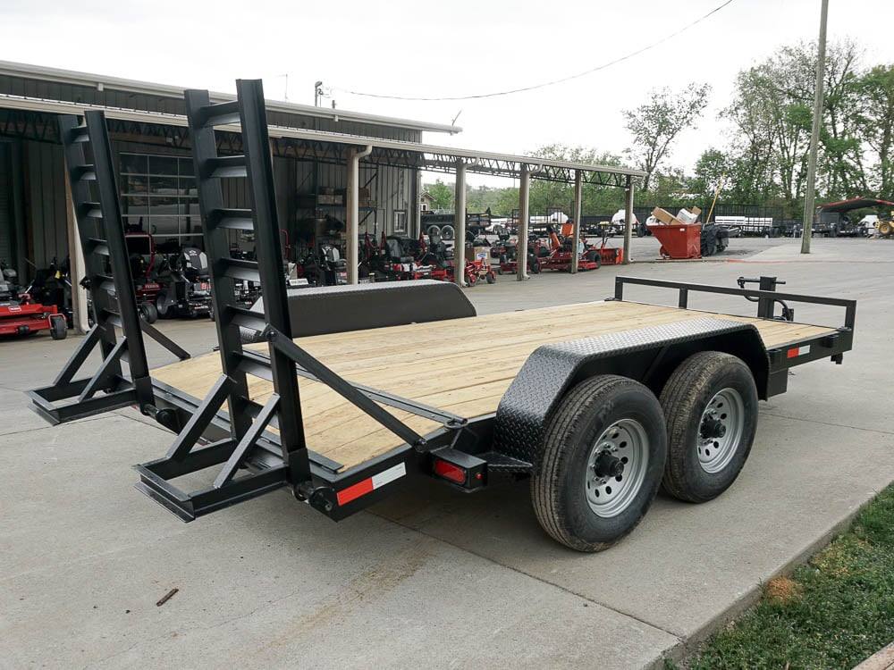 7'x14' Equipment Trailer (2) 7K Axles with 5' Stand-Up Ramps