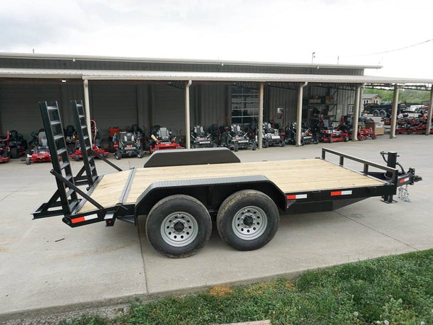 7'x14' Equipment Trailer (2) 7K Axles with 5' Stand-Up Ramps