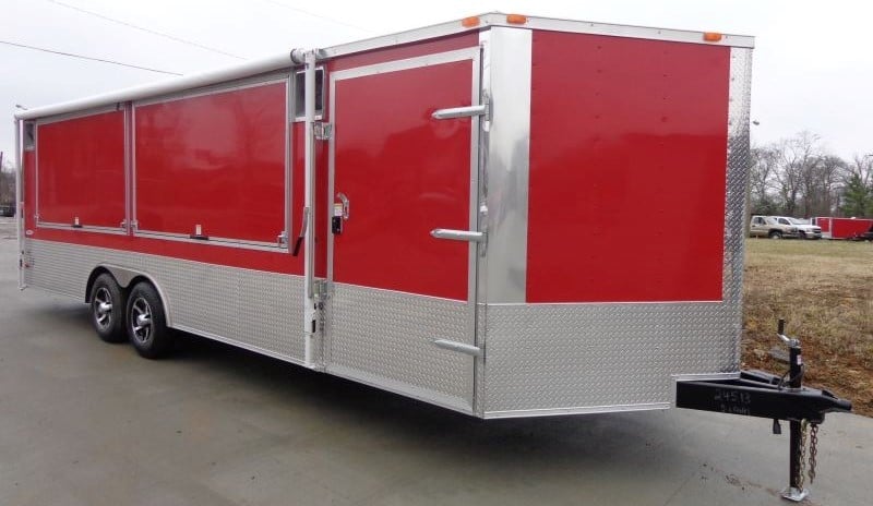 8.5' x 24' Enclosed Red Food Trailer Car Hauler Catering Event