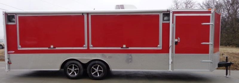 8.5' x 24' Enclosed Red Food Trailer Car Hauler Catering Event