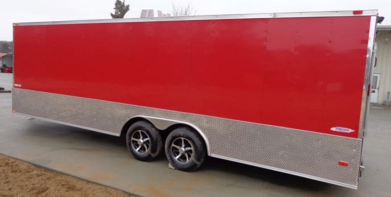 8.5' x 24' Enclosed Red Food Trailer Car Hauler Catering Event