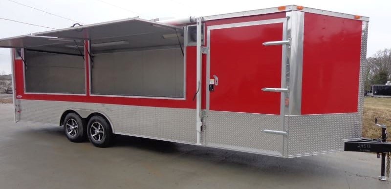 8.5' x 24' Enclosed Red Food Trailer Car Hauler Catering Event