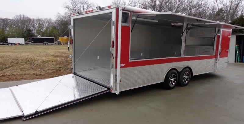 8.5' x 24' Enclosed Red Food Trailer Car Hauler Catering Event