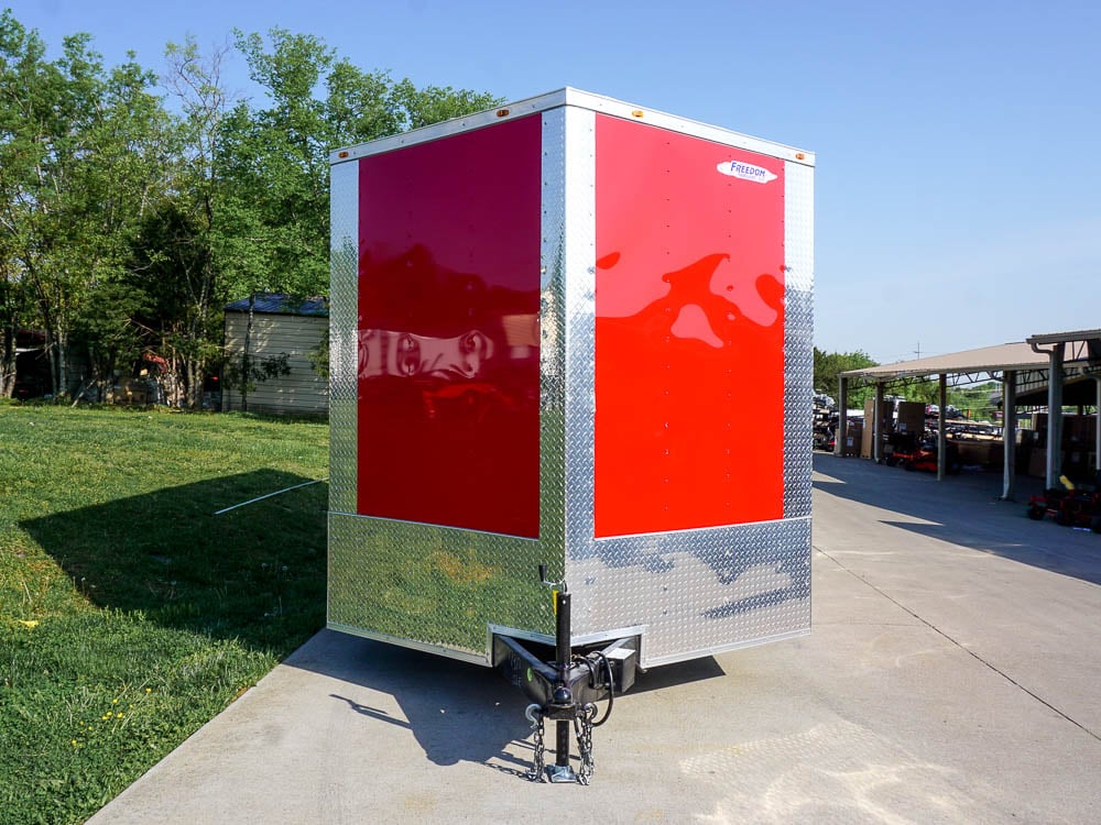 8.5x18 Custom Two-Tone Enclosed Trailer with Rubber Floor