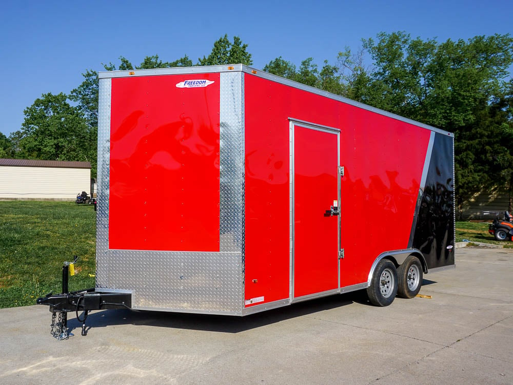 8.5x18 Custom Two-tone Enclosed Trailer With Rubber Floor Storage