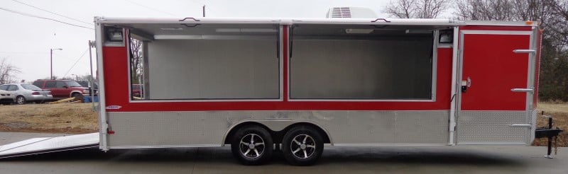 8.5' x 24' Enclosed Red Food Trailer Car Hauler Catering Event