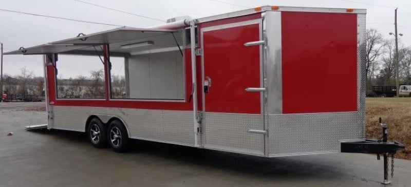 8.5' x 24' Enclosed Red Food Trailer Car Hauler Catering Event