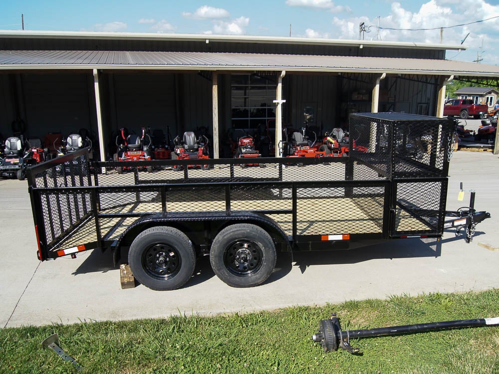 6.4x14 Dovetail Utility Trailer Stacked Baskets (2) 3500lb Axles